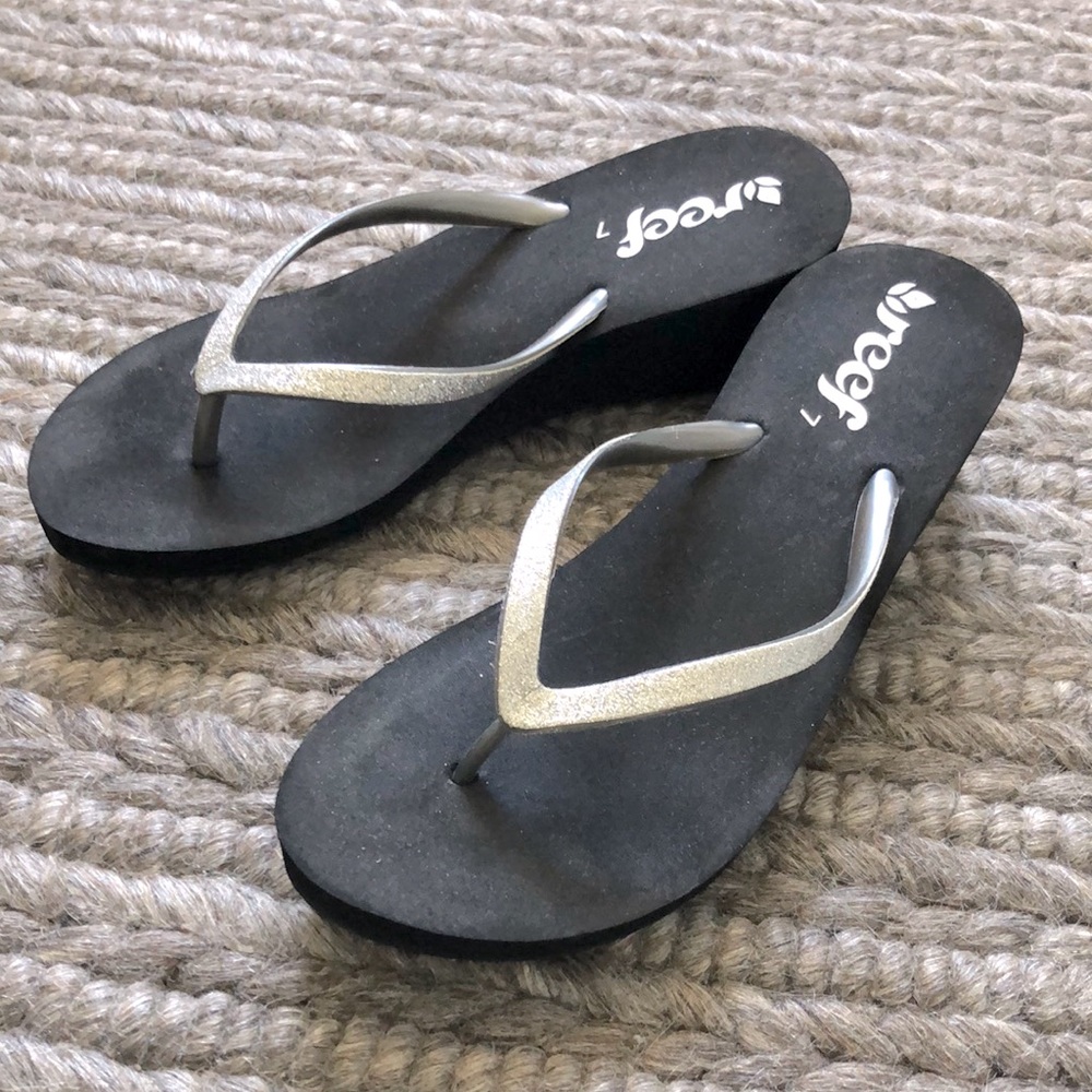 Reef silver sparkle sandals